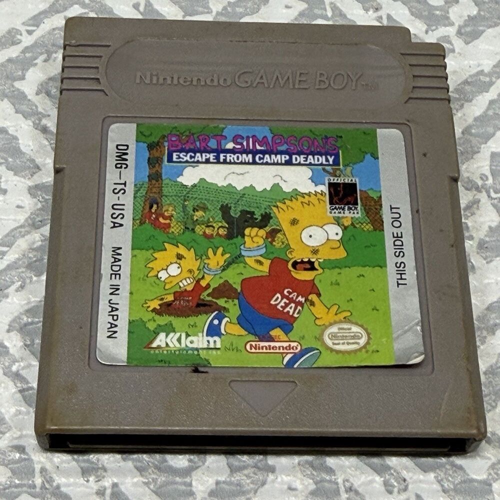Bart Simpson's Escape From Camp Deadly Nintendo Game Boy GB Authentic Tested